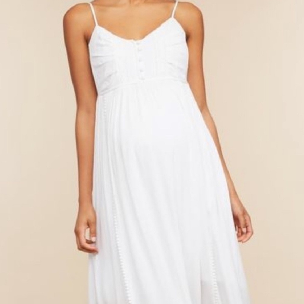 Maternity Maxi Dress White Boho NWT!